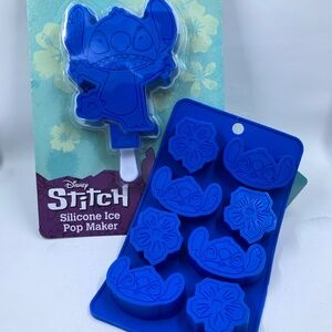 Disney Stitch Lot of 2 Silicone Molds Ice Tray and Ice Pop Maker NWT